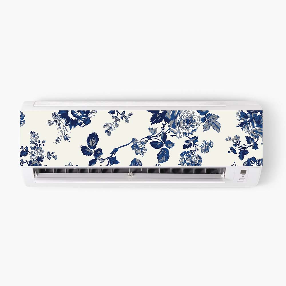 Blue Floral AC Sticker