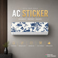Blue Floral AC Sticker