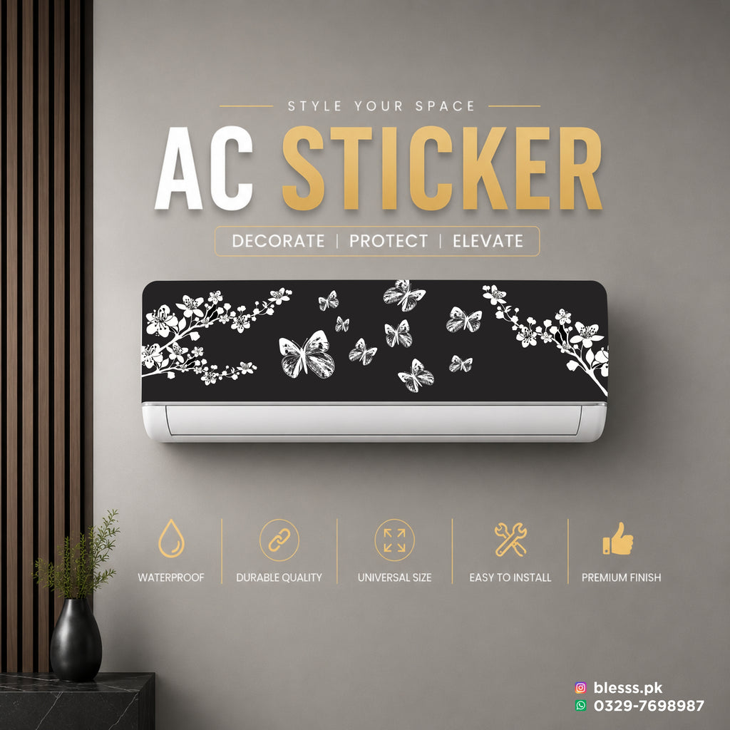 Butterflies & Flowers AC Sticker