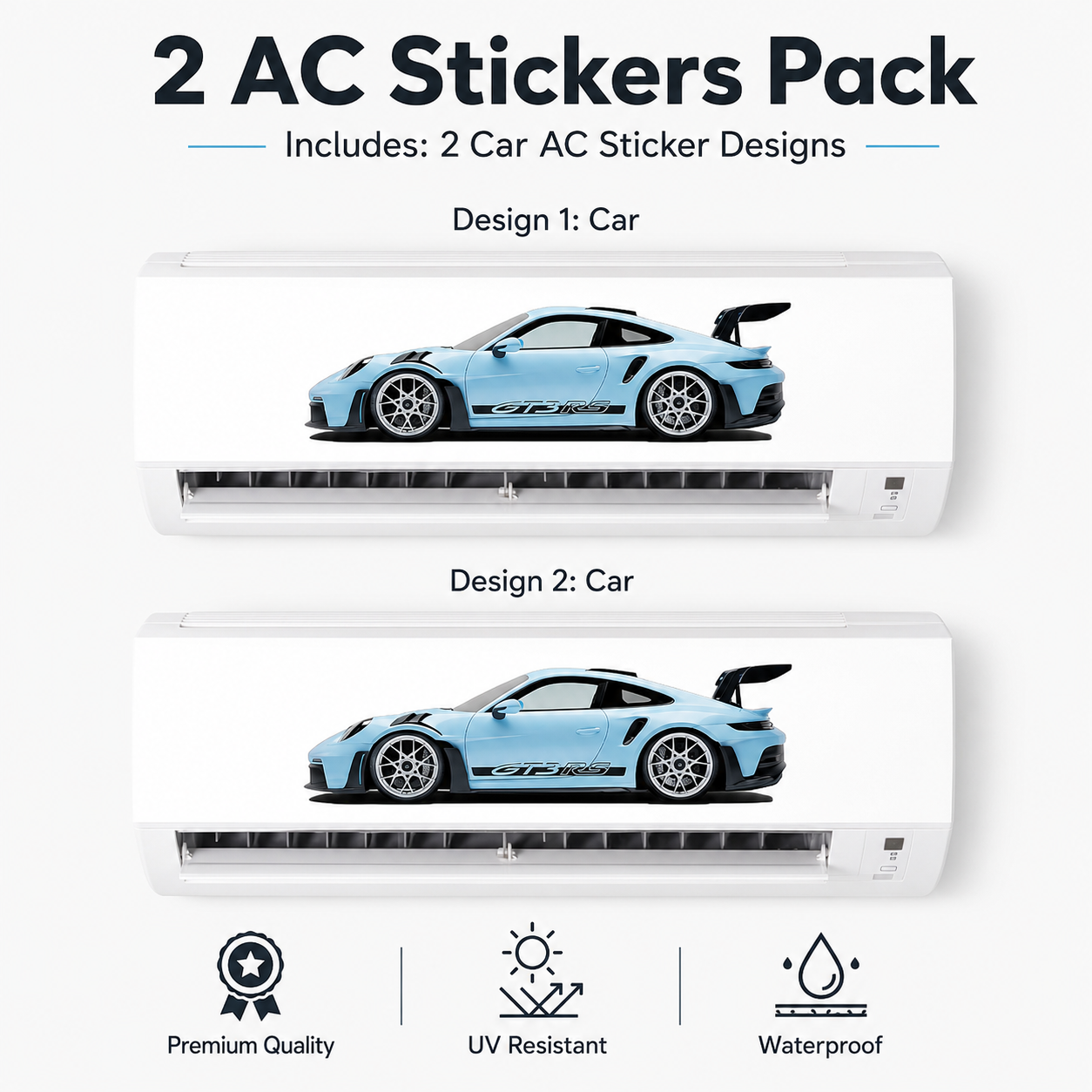 Blue Porsche AC Sticker